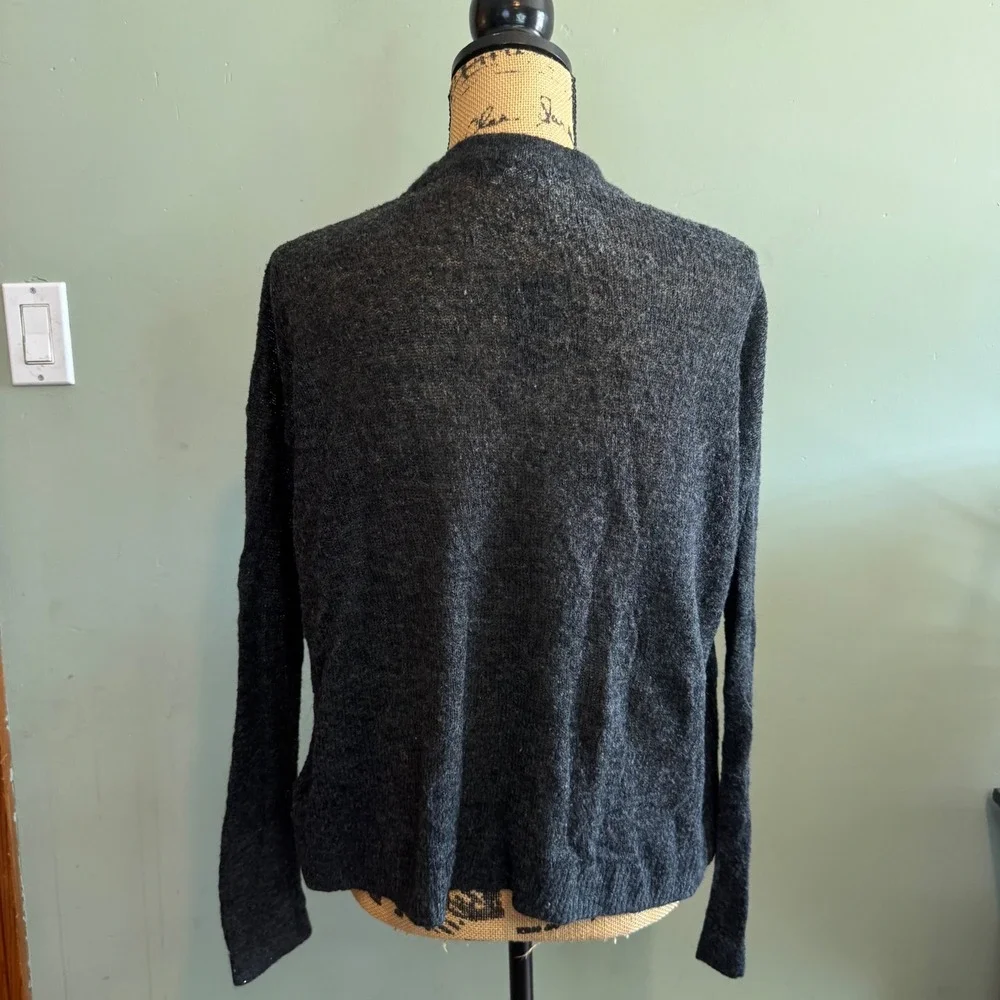 H&M Basic Womens Charcoal Grey Lightweight V-Neck Knit Cardigan‎ Sweater Small